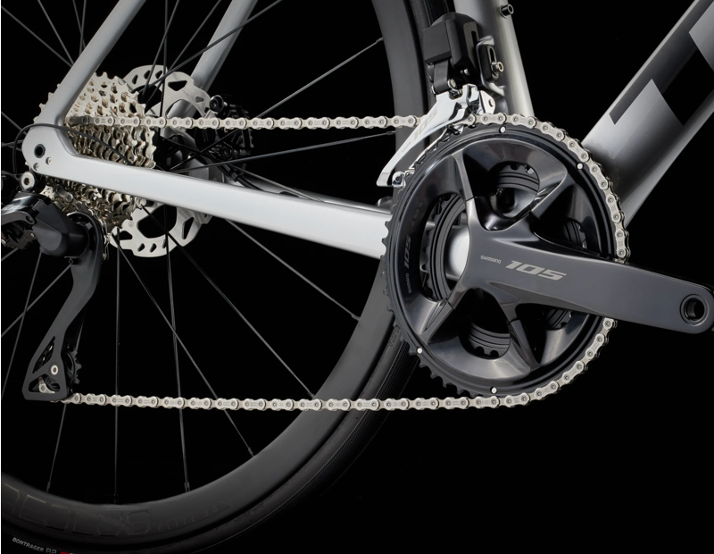 Trek Emonda SL 6 Pro Road Bike in Quicksilver/Radioactive Red-10